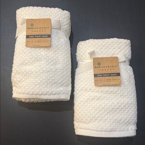 4pc ECOEXISTENCE Bamboo Zero Twist Loops Bath Hand Towel Set - White